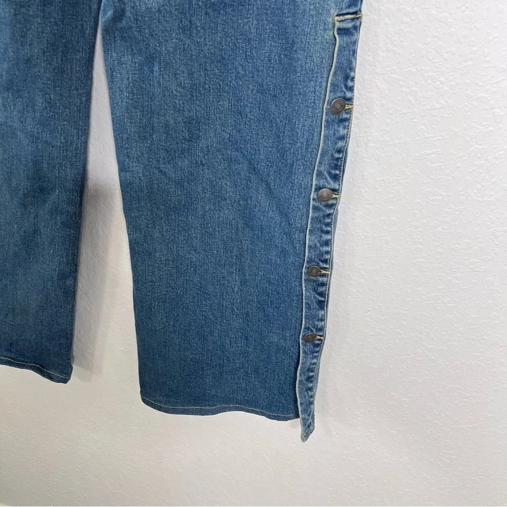 Nili Lotan X Target Wide Leg Jeans Women’s Size 12 Snap Button Sides C